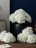 MEHELANY 1pc White Artificial Hydrangea Flower, Realistic Silk Material 18.5" High Quality Faux Floral For DIY Wedding Bouquet, Party,Fall Home Living Room, Kitchen Garden, Hotel Office,Thanksgiving Harvest Season, Birthday Gift Decoration,DIY Arch Wreath