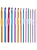 14pcs 2-10mm Multicolor Aluminum Crochet Hooks, 8pcs Random Color Single-Headed Crochet Hooks + 8pcs Double-Headed Crochet Hooks