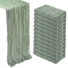 12 Pack Sage Green Cheesecloth Table Runner 9Ft Gauze Cheese Cloth Table Runner 17x108 Inch Boho Sheer Rustic Fabric Party Decor Shower Wedding Centerpiece Home Table Decorations