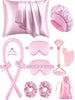 1/5/12pcs Sleep Hair Styling Tool Set, 1pc Hair Curler Silk Pillowcase Hair & Skin Care Queen Set, Silk Heatless Curl Set, Overnight Hair Curler, 1pc Soft Sleep Eye Mask, 1pc Silk Sleep Cap, Sleep Essentials Set